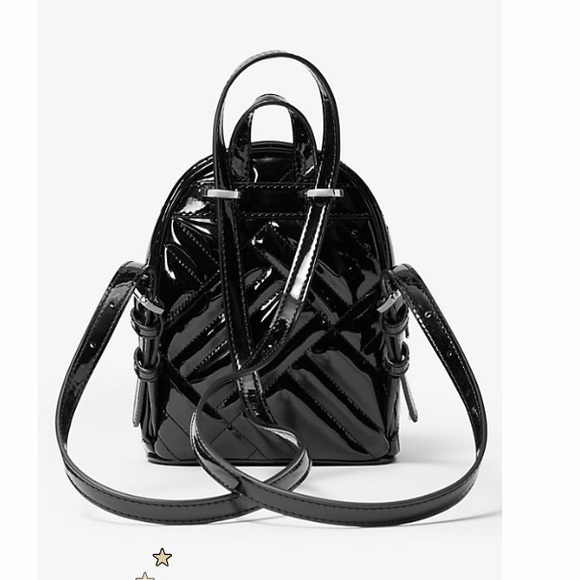 NWT Michael Kors ABBEY XS MINI Backpack Black Silver - Picture 5 of 13